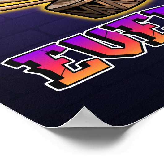 Music everywhere graffiti DJ ポスター (角)