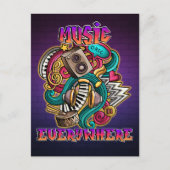 Music everywhere graffiti DJ ポストカード (正面)