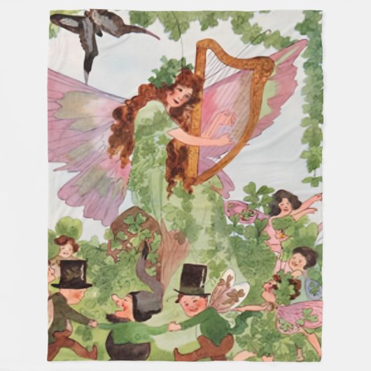 Music Faerie Playing Music フリースブランケット (正面)