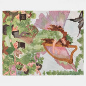 Music Faerie Playing Music フリースブランケット (正面(横))