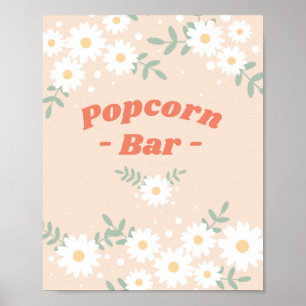 Music Festival Daisy Popcorn Bar Print ポスター