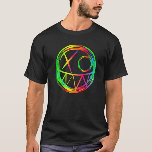 Music Festival EDM Electro Rave Face Techno Tシャツ (正面)
