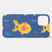 Music Fishes:漫画のヴィンテージパターン。 Case-Mate iPhoneケース (裏面 (横))