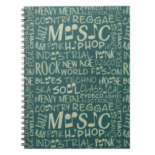 Music Genres Word Collageノートブック ノートブック