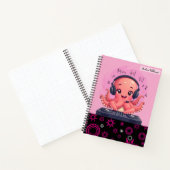 Music Girl, Happy Chick Smiling Octopus DJ ノートブック (内部)