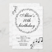 Music Girls Birthday Invitation Card シーズンカード (正面/裏面)