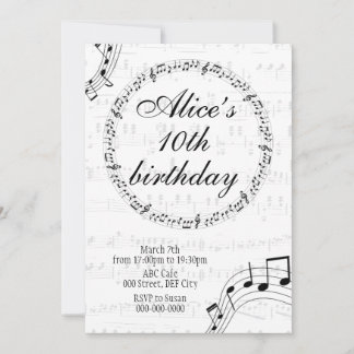 Music Girls Birthday Invitation Card シーズンカード