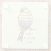 Music gives my soul wings Sparrow Bird ガラスコースター (裏面)