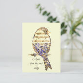 Music gives my soul wings Sparrow Bird ポストカード (スタンド正面)