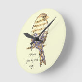  Music gives my soul wings Sparrow Bird ラウンド壁時計 (傾斜)