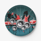 Music Graphic Speakers Audio ペーパープレート (正面)