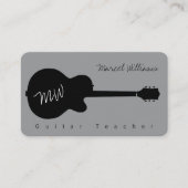 Music Gray Business Card with blk. Guitar 名刺 (正面)