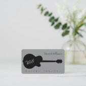 Music Gray Business Card with blk. Guitar 名刺 (スタンド正面)