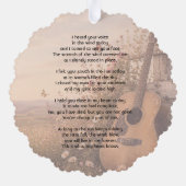 Music Guitar Memorial Prayer Card Photo Keepsake オーナメントカード (裏面)
