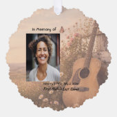 Music Guitar Memorial Prayer Card Photo Keepsake オーナメントカード (正面)
