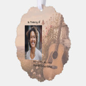 Music Guitar Memorial Prayer Card Photo Keepsake オーナメントカード (左)