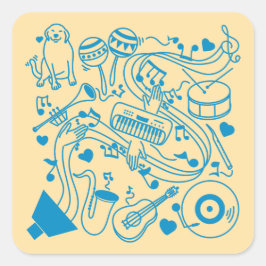 Music Hands - ASL Design スクエアシール