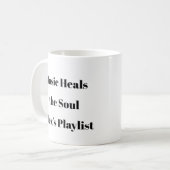 Music Heals Mug – メンタルヘルスカスタムギフト コーヒーマグカップ (正面左)