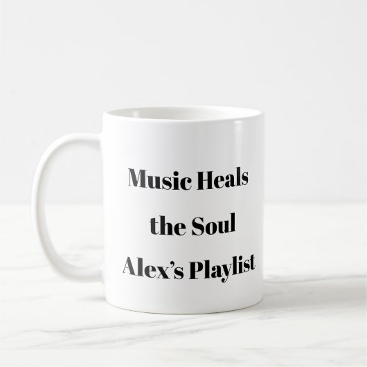 Music Heals Mug – メンタルヘルスカスタムギフト コーヒーマグカップ (左)