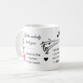 Music & Heart – Inspirational Musical Quote Mug コーヒーマグカップ (正面左)