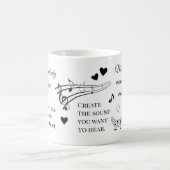 Music & Heart – Inspirational Musical Quote Mug コーヒーマグカップ (中央)