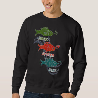 Music Here 話 Fish Musical Notes スウェットシャツ