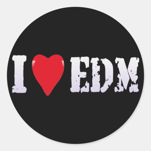 MUSIC - IハートEDM ラウンドシール (正面)