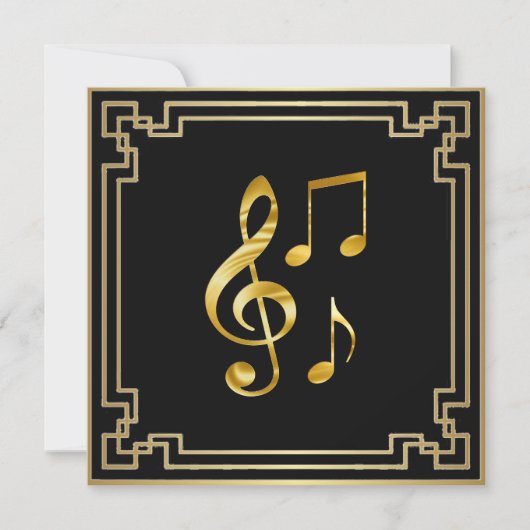 Music icons, gold on black, カード (正面)
