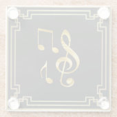 Music icons, gold on black, ガラスコースター (裏面)