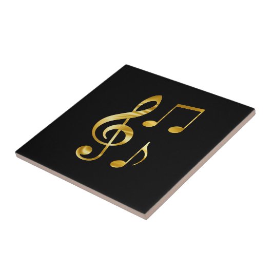 Music icons, gold on black, タイル (側面)