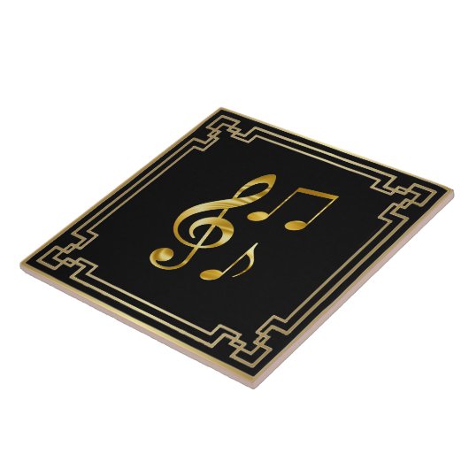 Music icons, gold on black, タイル (側面)