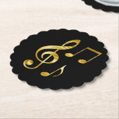 Music icons, gold on black, ペーパーコースター (アングル)