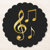 Music icons, gold on black, ペーパーコースター (正面)