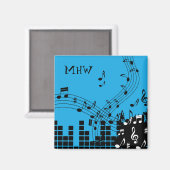 Music Illustration custom monogram magnet マグネット (正面/裏面)