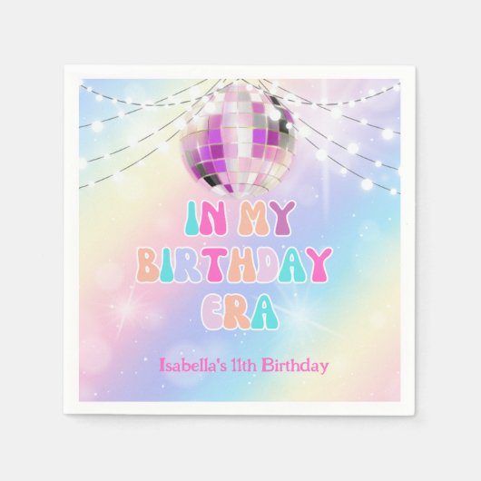 Music In My Music Era Birthday Party Napkins スタンダードカクテルナプキン (正面)