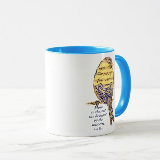 Music in the Soul引用文&ミュージックノートバード マグカップ (正面右)