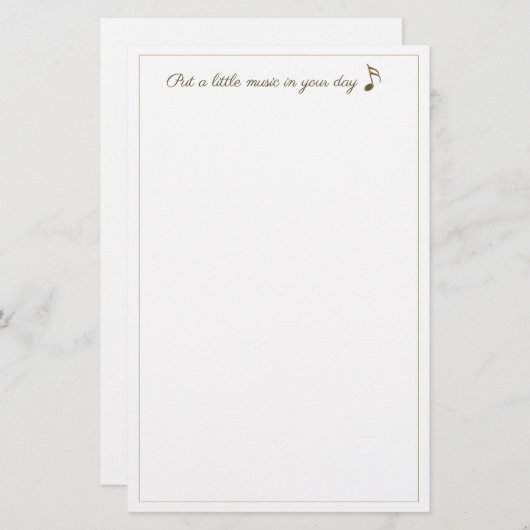 Music in Your Day金ゴールドノートひな形 便箋 (正面/裏面)