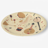Music instruments kids birthday ペーパープレート (アングル)