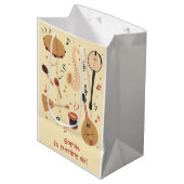 Music instruments kids birthday ミディアムペーパーバッグ (正面アングル)