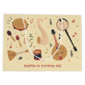 Music instruments kids birthday ラージペーパーバッグ (裏面)