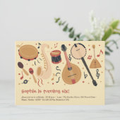 Music instruments kids birthday 招待状 (スタンド正面)