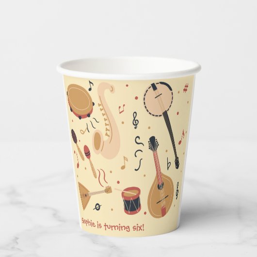 Music instruments kids birthday 紙コップ (裏面)