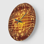 Music is Everywhere -ミュージカル記号 ラージ壁時計 (傾斜)