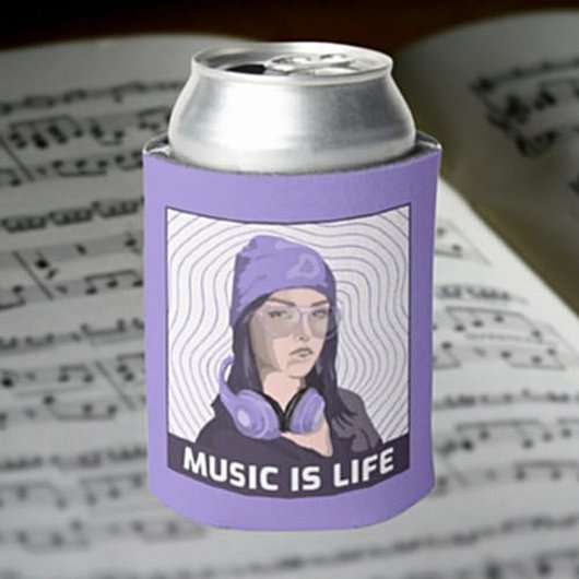 Music Is Lifeクーラーボックス- Lavender Edition 缶クーラー