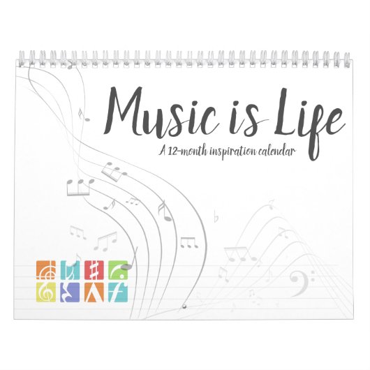 Music Is Life -ミュージカル記号 カレンダー (カバー)