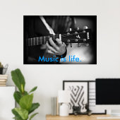 Music is Life Guitar poster ポスター (ホームオフィス)