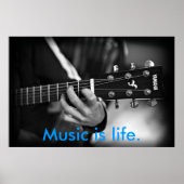 Music is Life Guitar poster ポスター (正面)
