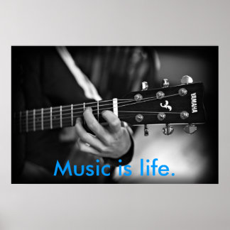 Music is Life Guitar poster ポスター