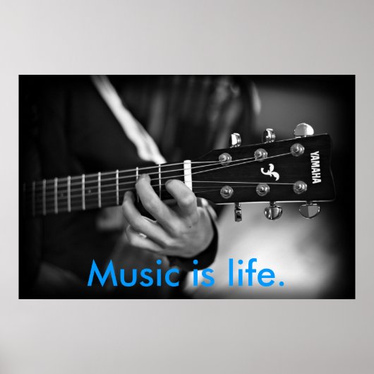 Music is Life Guitar poster ポスター (正面)