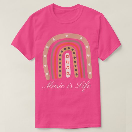 Music Is Life Music-lover Boho Rainbow Hippie Wome Tシャツ (デザイン正面)